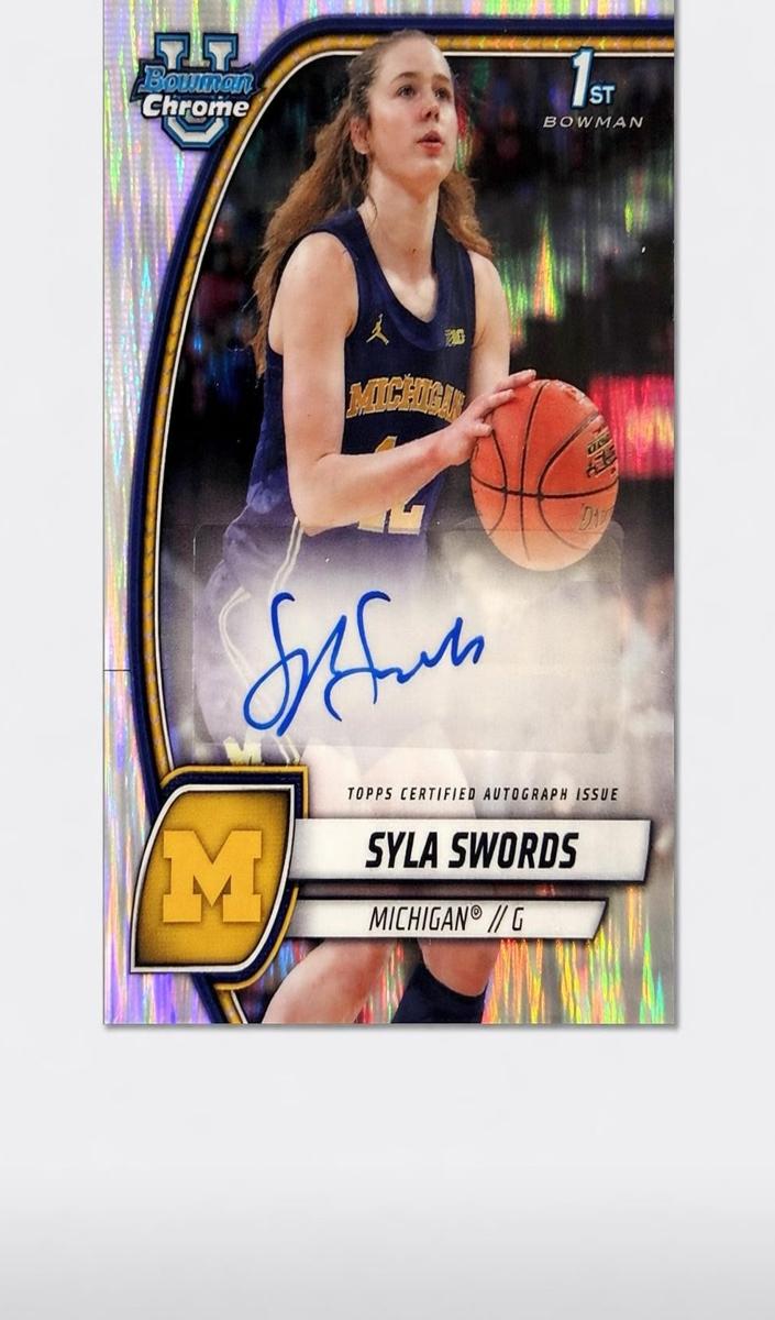 2024 Bowman Chrome University Basketball Stealth Refractor Syla Swords #65