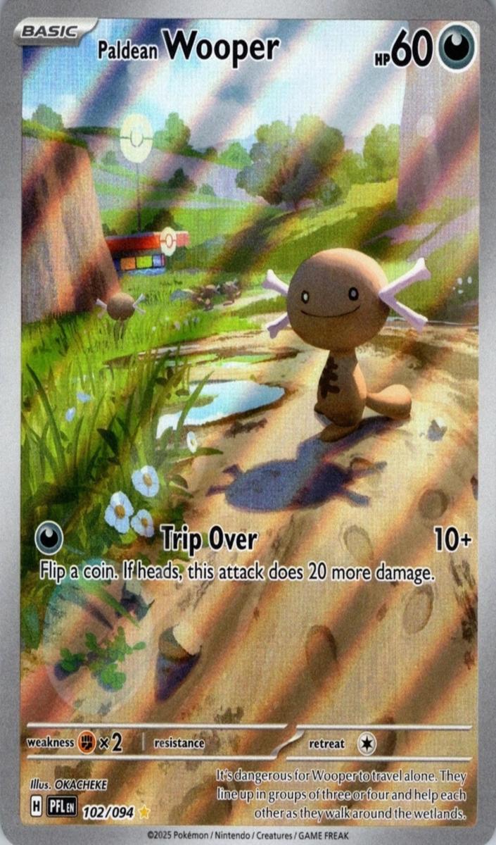 2025 Pokemon Mega Evolution Phantasmal Flames Paldean Wooper #102 RAW Ungraded