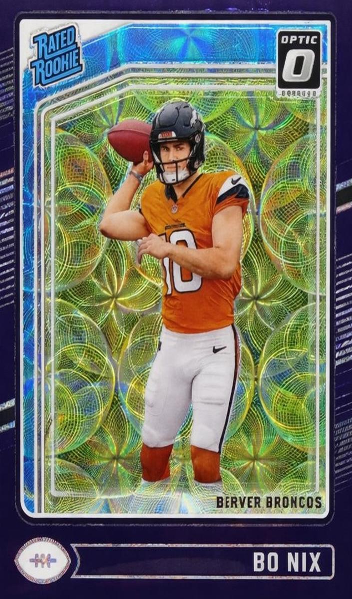 2024 Donruss Optic Football Purple Scope Bo Nix #209 PSA 9