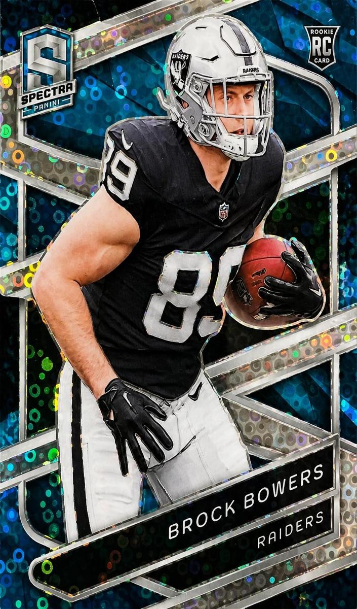2024 Panini Spectra Football Neon Blue Die Cut Brock Bowers #116