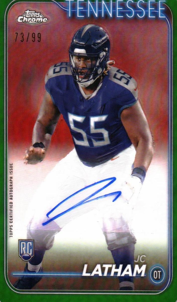 2024 Topps Chrome Football Green Refractor JC Latham #RA-JLA