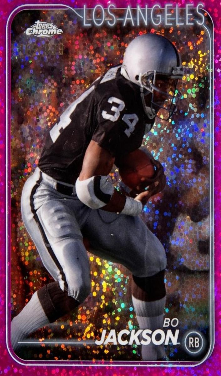 2024 Topps Chrome Football Magenta Speckle Refractor Bo Jackson #150 PSA 9