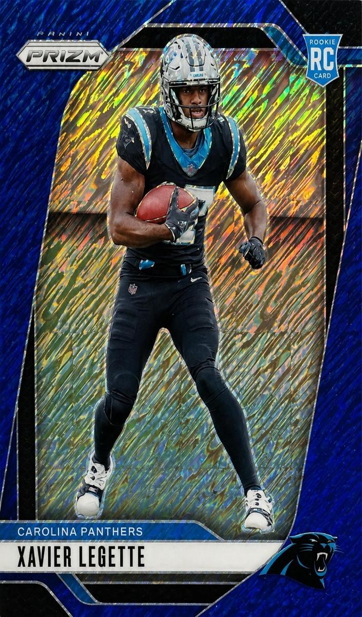 2024 Panini Prizm Football Blue Shimmer Xavier Legette #398 PSA 10