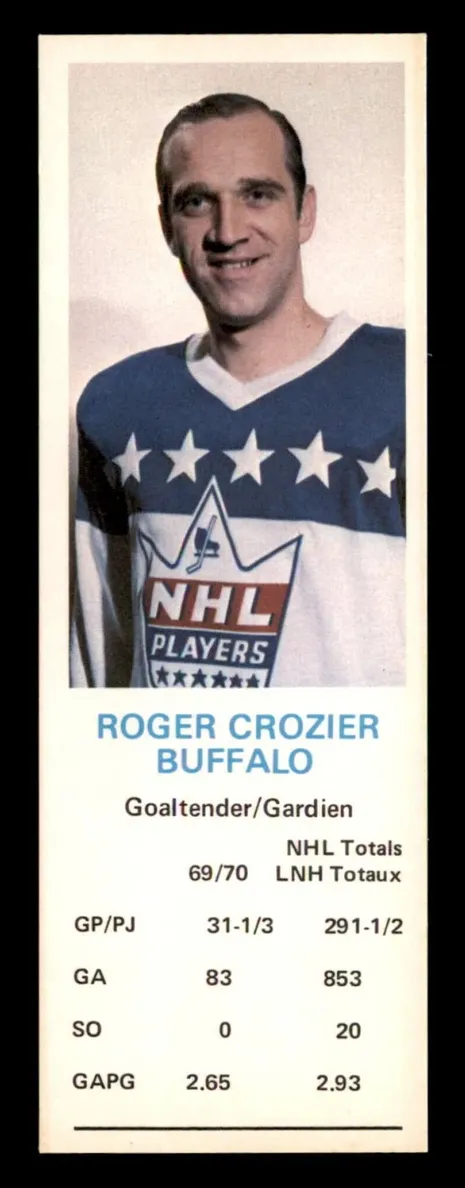 1970 Dad's Cookies Hockey Roger Crozier #NNO