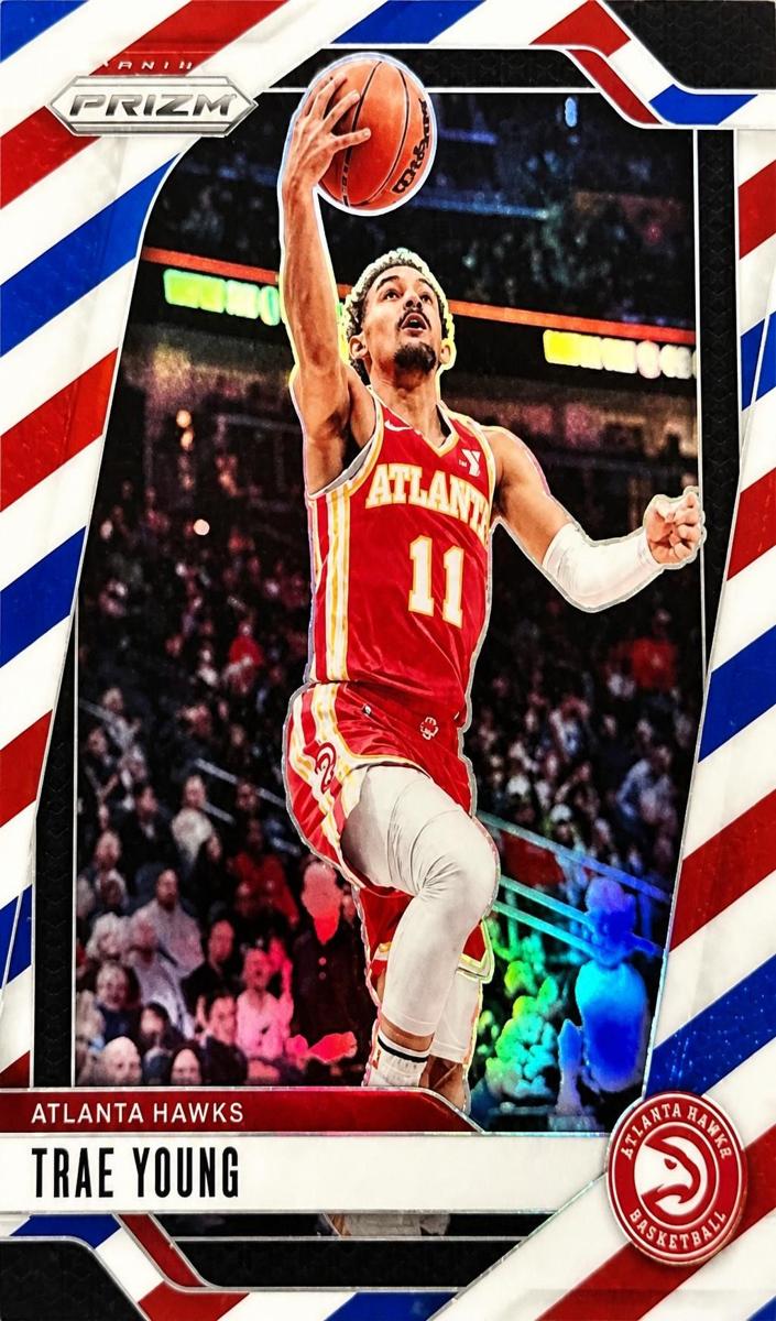 2024 Panini Prizm Basketball Red White and Blue Trae Young #84