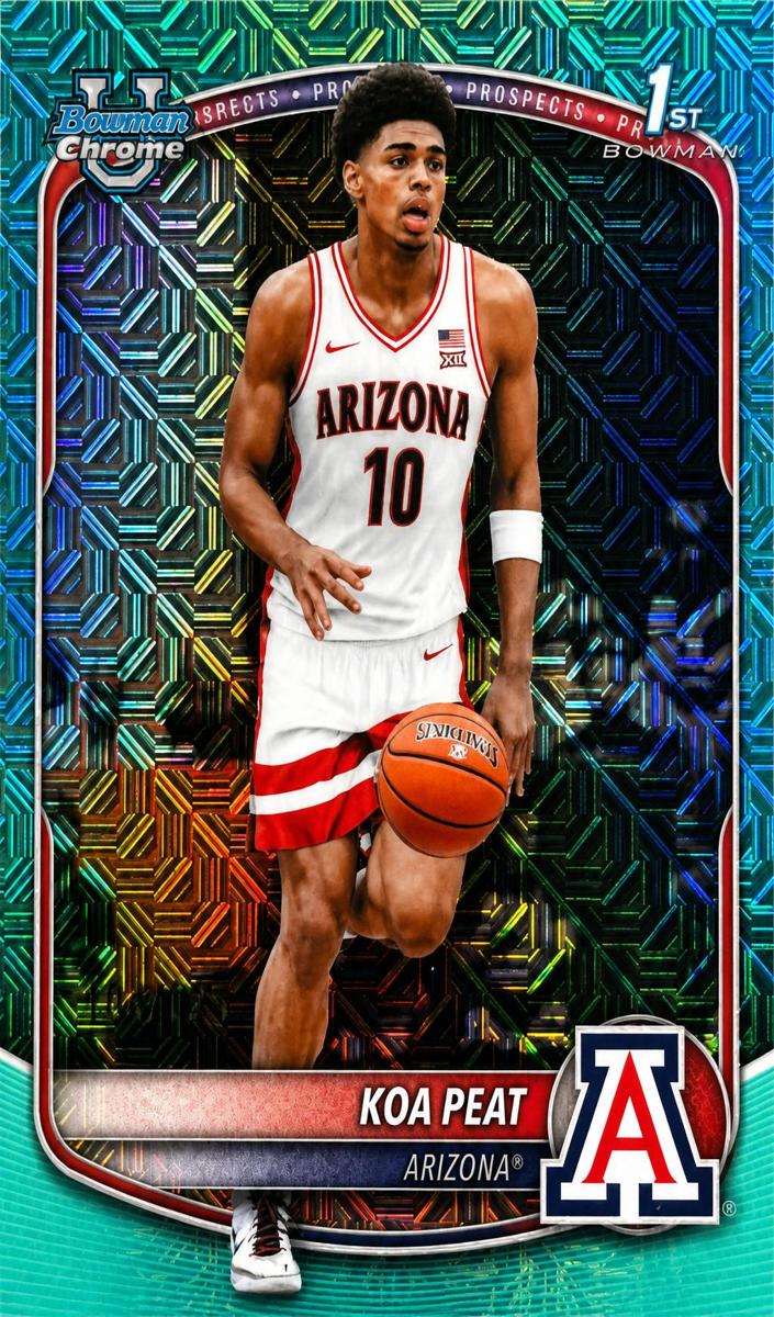 2025 Bowman Mega Box Basketball Aqua Mojo Refractor Koa Peat #BCP-3