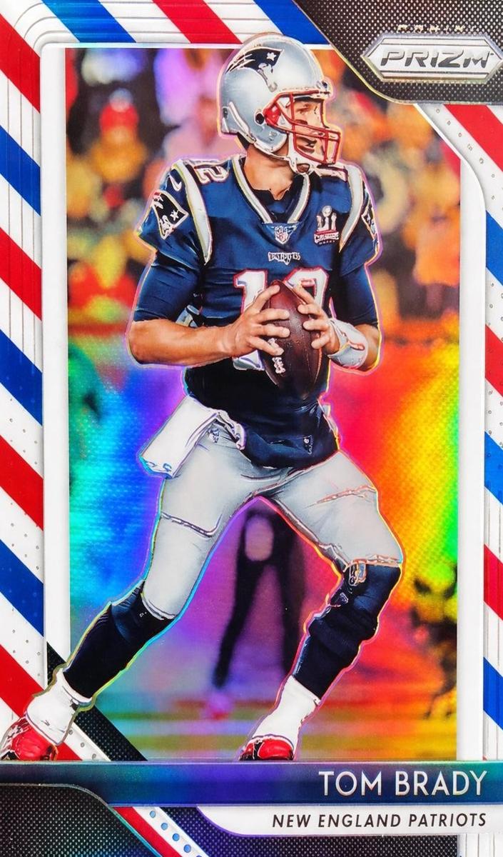 2018 Panini Prizm Football Red/White/Blue Prizm Tom Brady #69 PSA 10