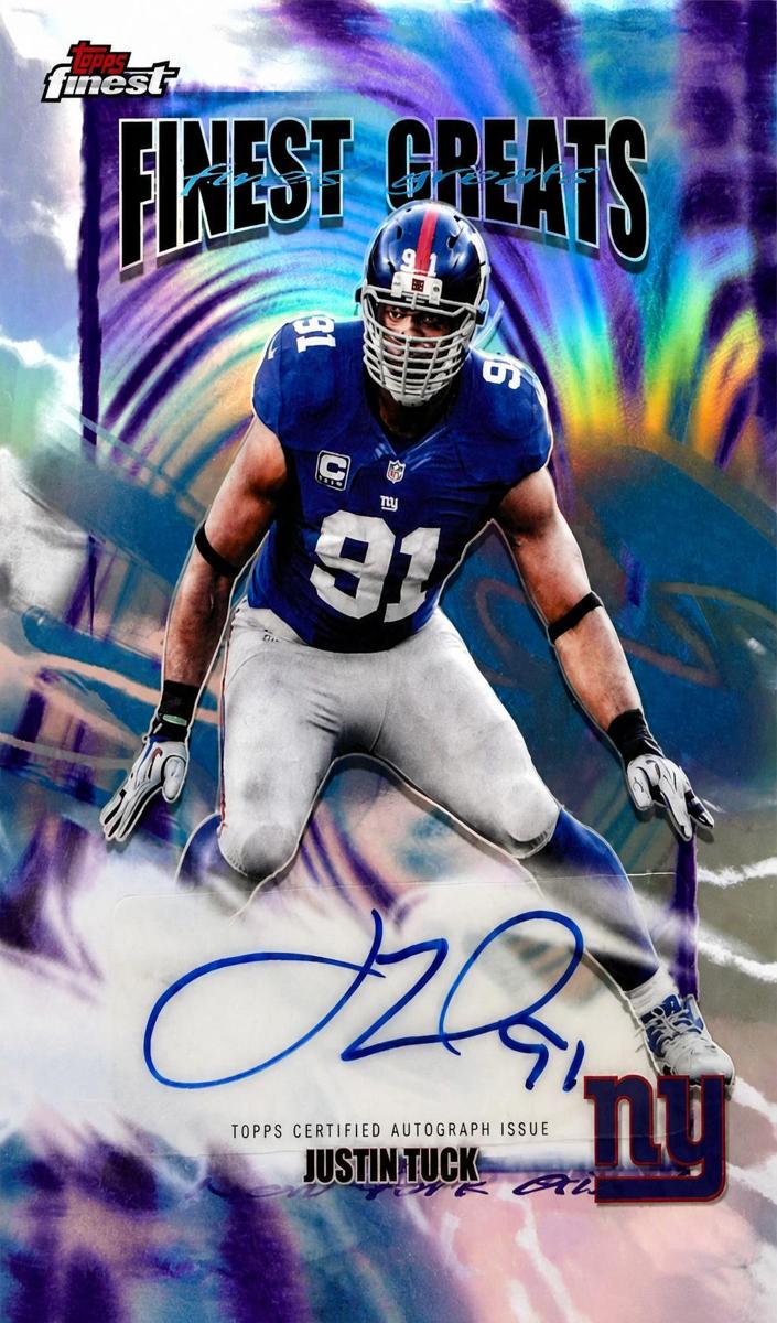 2025 Topps Finest Football Refractor Justin Tuck #FGA-JTU