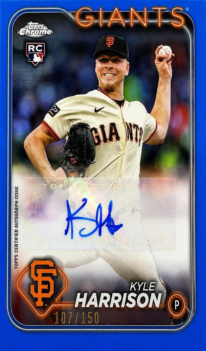 2024 Topps Chrome Update Baseball Blue Kyle Harrison #AC-KH PSA 8