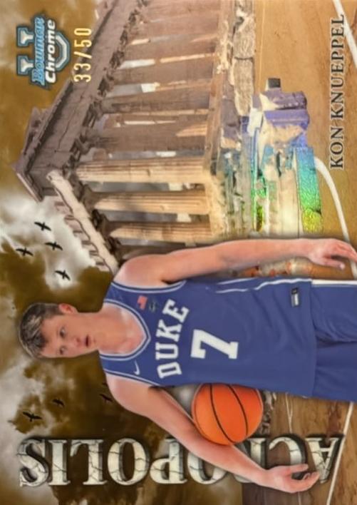 2024 Bowman Chrome University Basketball Gold Refractor Kon Knueppel #A-5