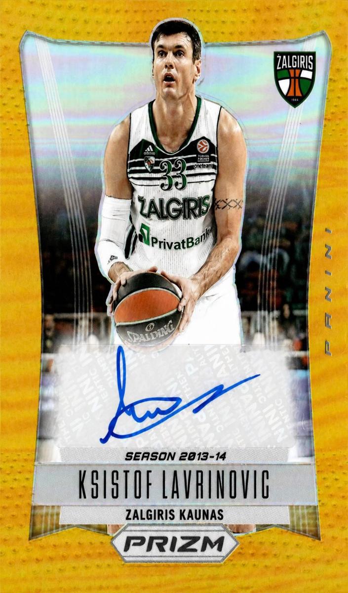 2023 Panini Prizm Turkish Airlines EuroLeague Basketball Gold Ksistof Lavrinovic #PRS-LAV