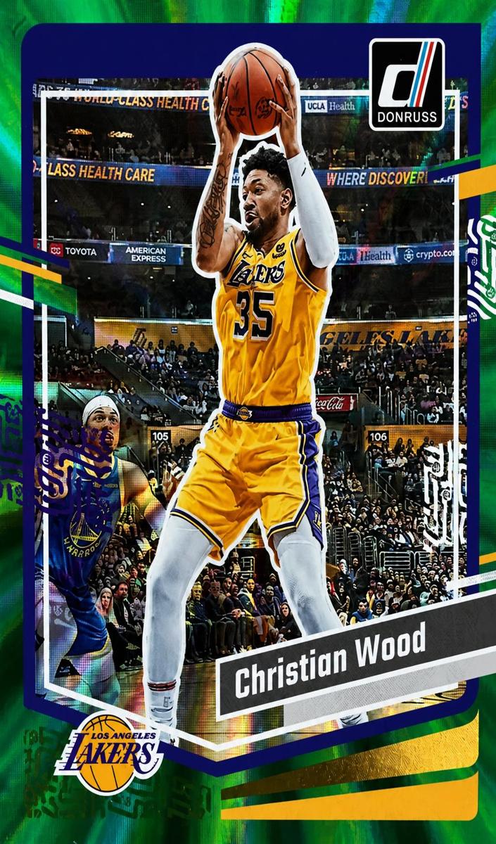 2023 Panini Donruss Basketball Holo Green Laser Christian Wood #62