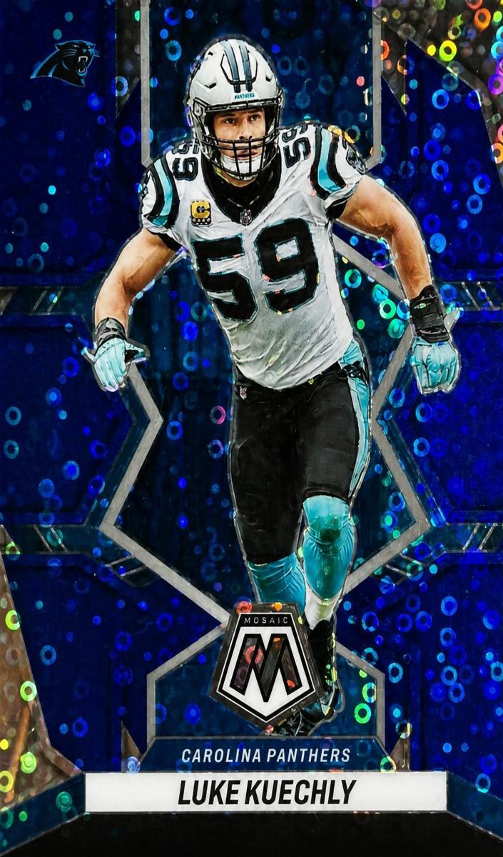 2022 Panini Mosaic Football No Huddle Blue Luke Kuechly #32