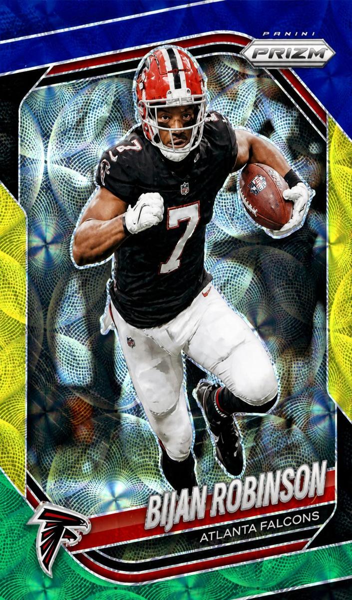 2025 Panini Prizm Football Choice Blue Yellow and Green Bijan Robinson #96