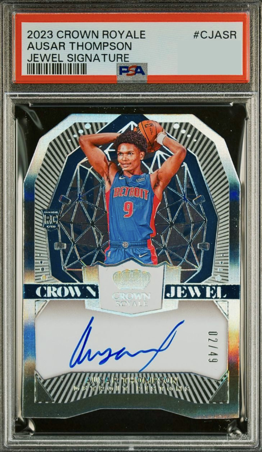 2023 Panini Crown Royale Basketball Ausar Thompson #CJ-ASR PSA 8.5