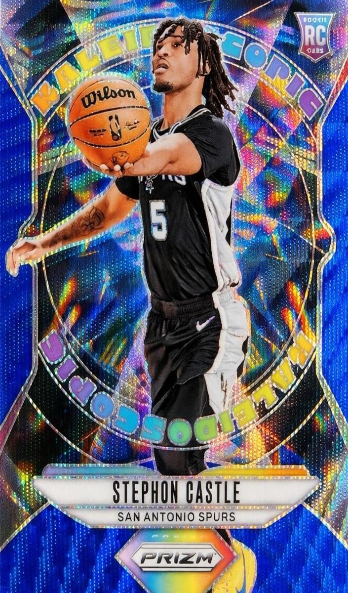 2024 Panini Prizm Basketball Blue Wave Stephon Castle #19 PSA 9