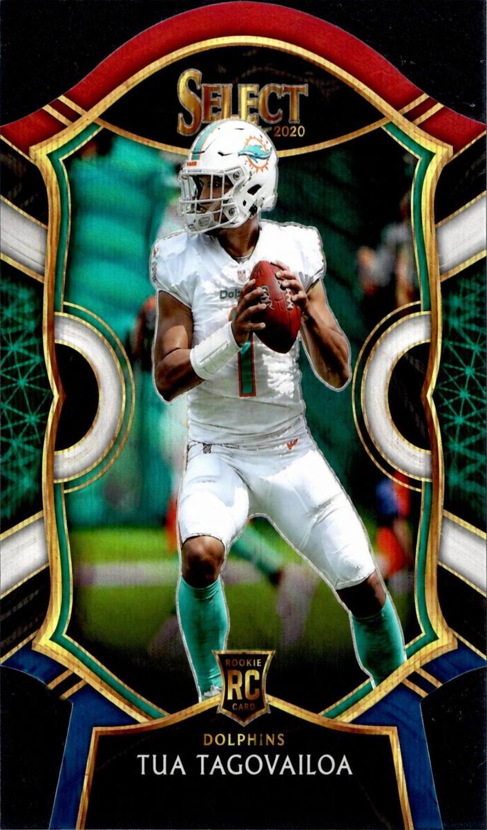 2020 Panini Select Football Die Cut Tri Color Tua Tagovailoa #45 PSA 8.5