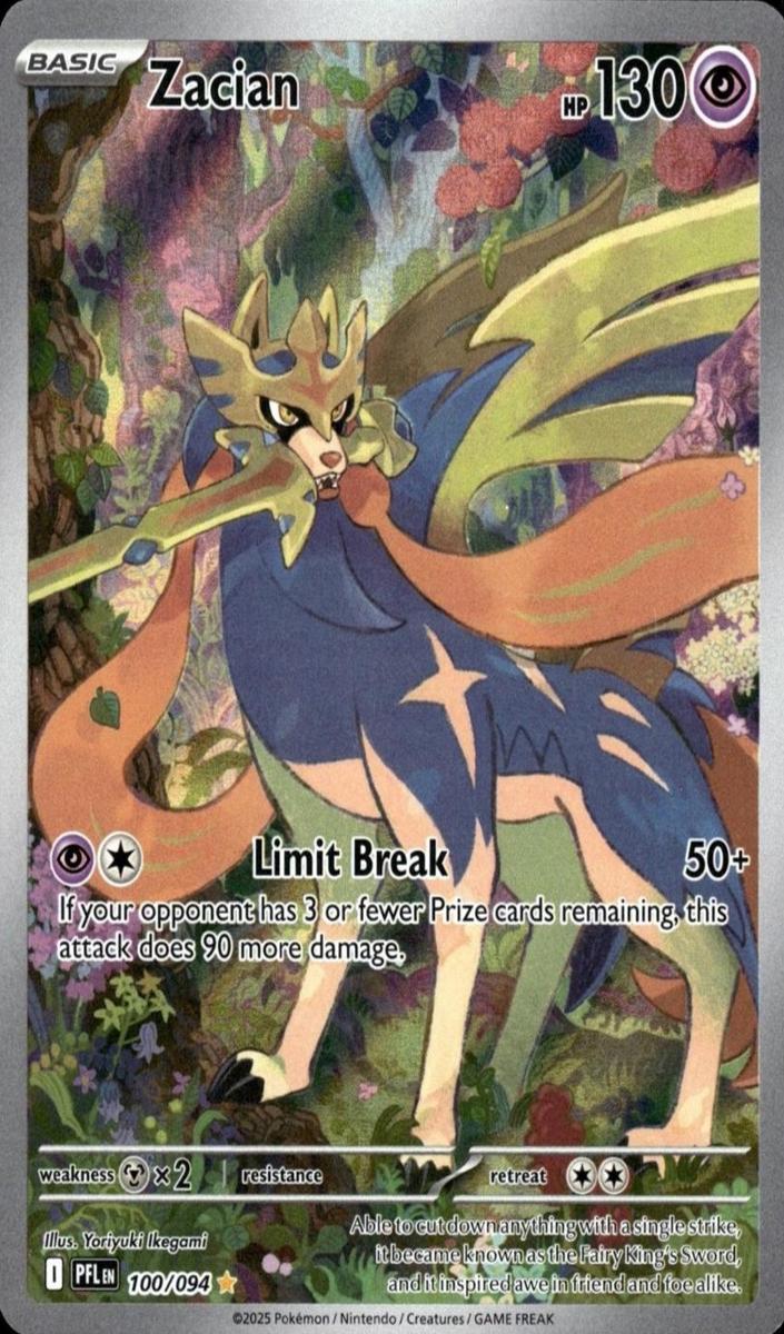 2025 Pokemon Mega Evolution Phantasmal Flames Zacian #100 PSA 10