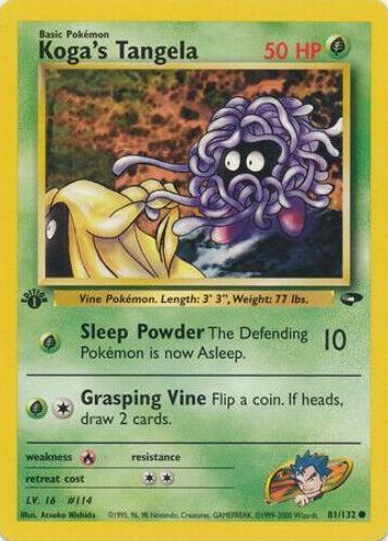 2000 Pokemon Gym Challenge 1st Edition Koga's Tangela #81 PSA 9
