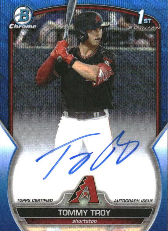 2023 Bowman Draft Chrome Baseball Blue Wave Tommy Troy #CDA-TT