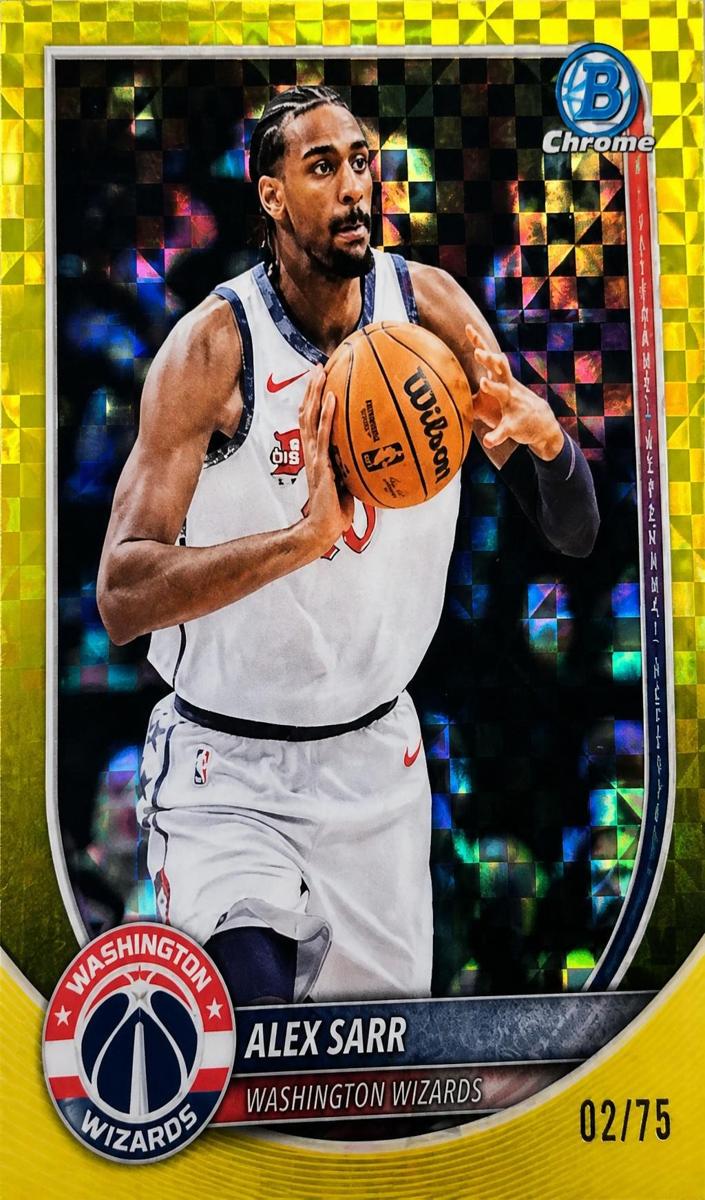 2025 Bowman Mega Box Basketball Yellow Mojo Refractor Alex Sarr #BCV-99