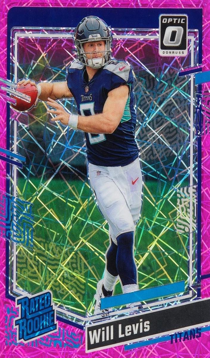 2023 Donruss Optic Football Pink Velocity Will Levis #298 PSA 8.5