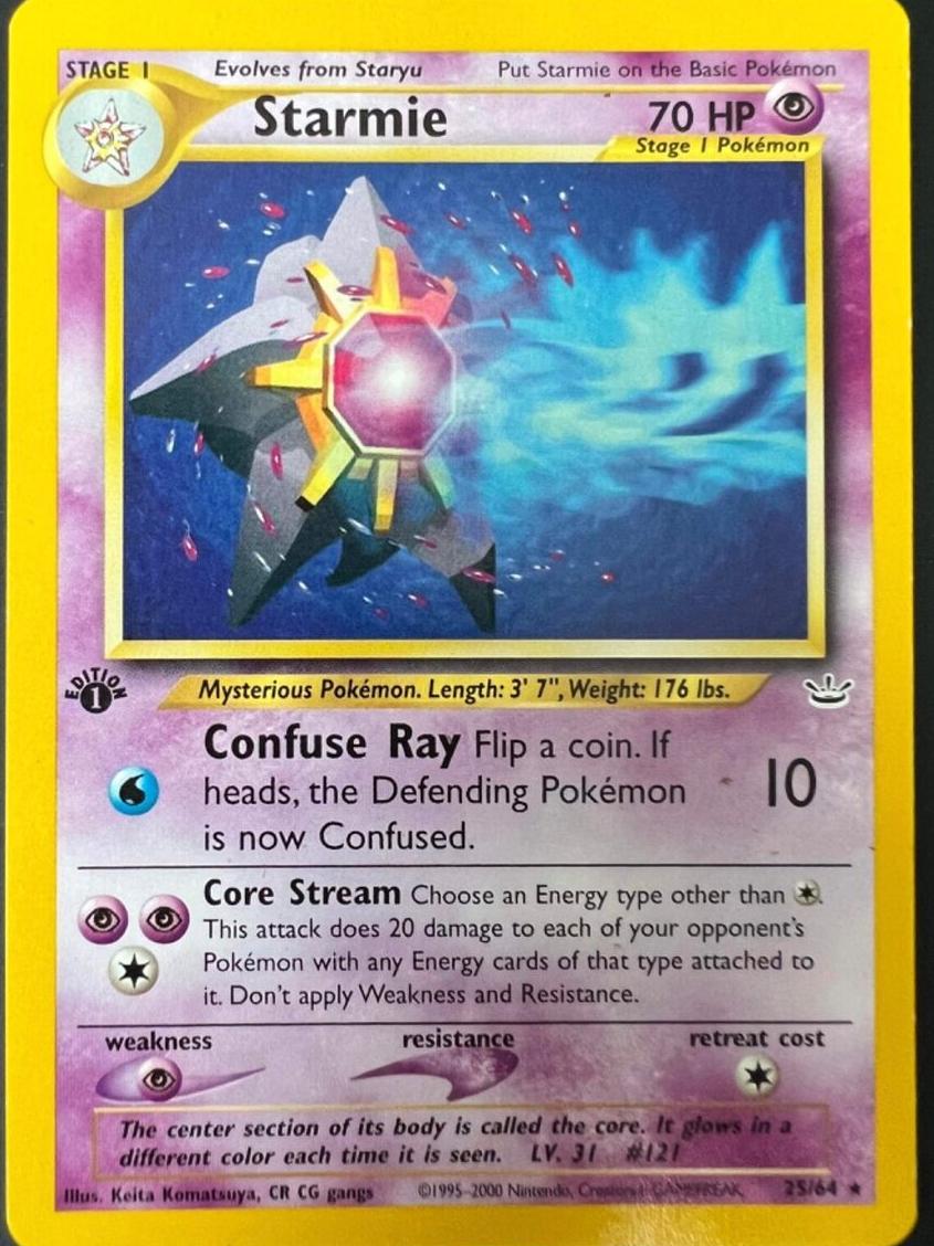 2001 Pokemon Neo Revelation 1st Edition Starmie #25