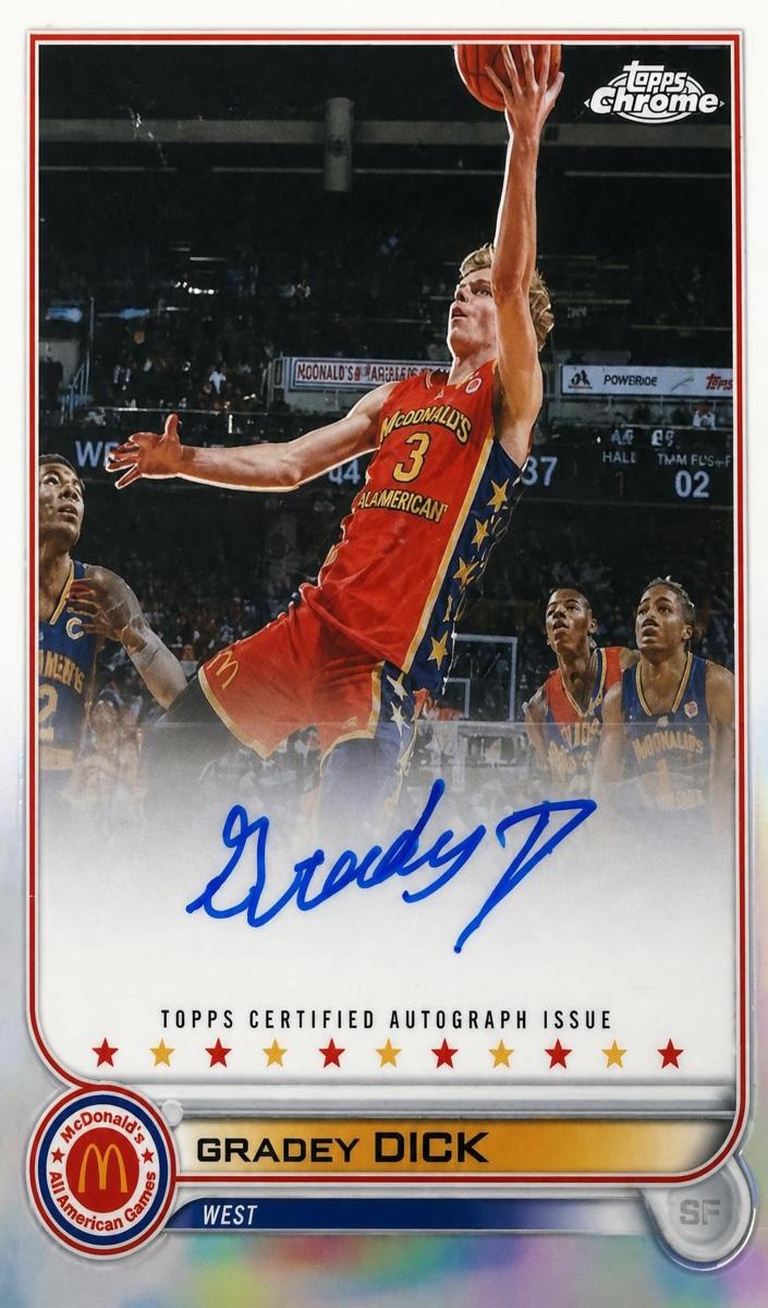2022 Topps Chrome McDonald's All American Basketball Gradey Dick #CA-GD PSA 9