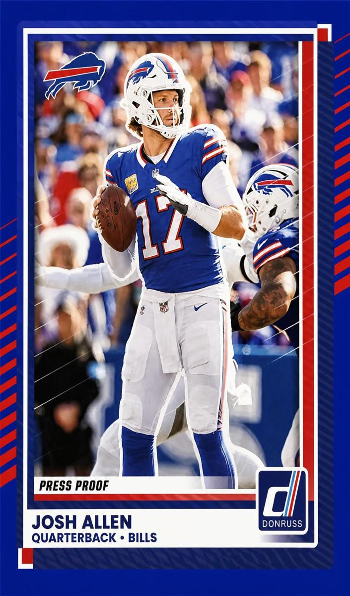 2025 Panini Donruss Football Press Proof Blue Josh Allen #91