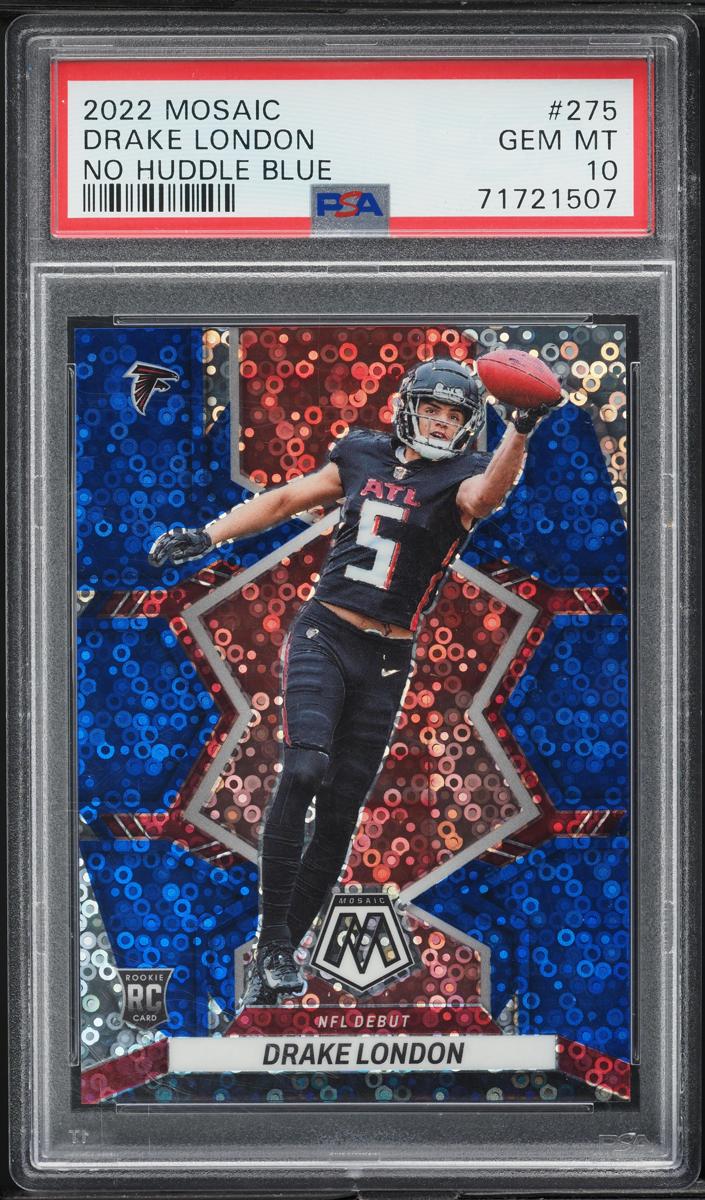 2022 Panini Mosaic Football No Huddle Blue Drake London #275 PSA 9
