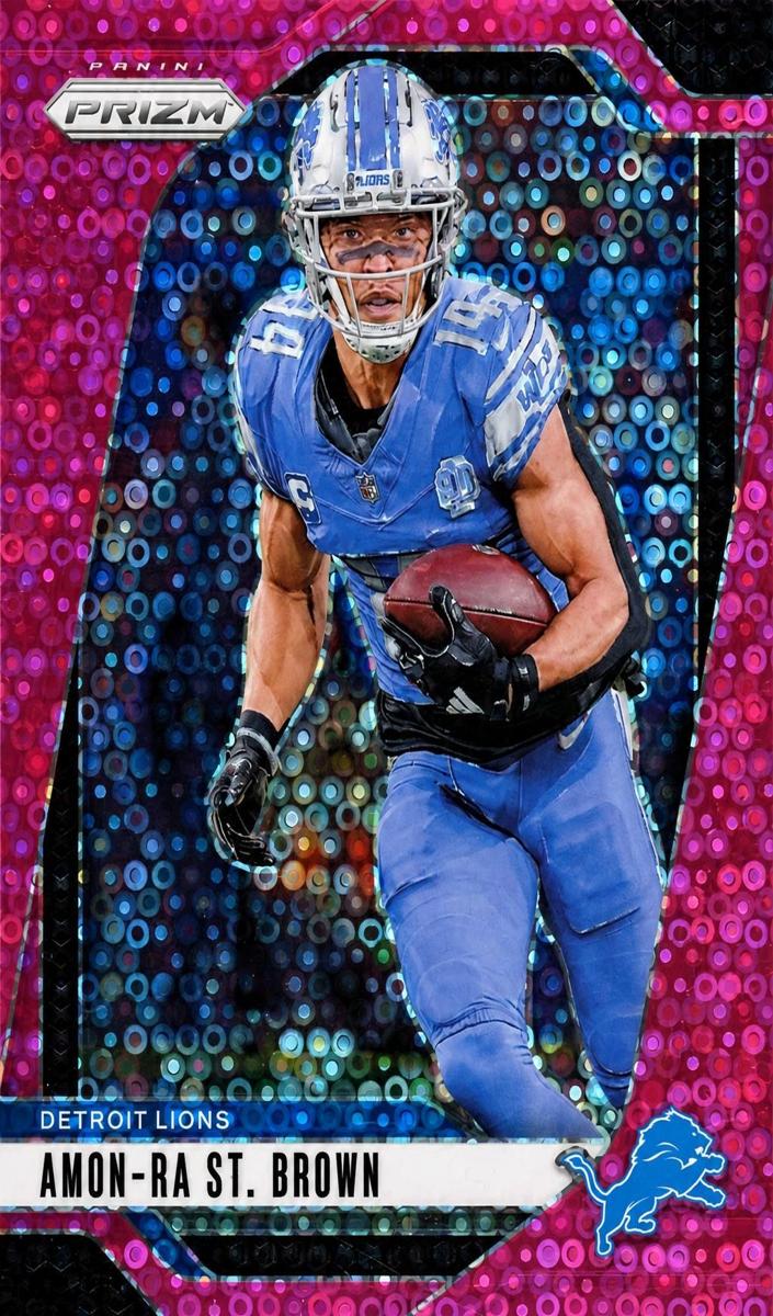 2024 Panini Prizm Football No Huddle Pink Amon-Ra St. Brown #95