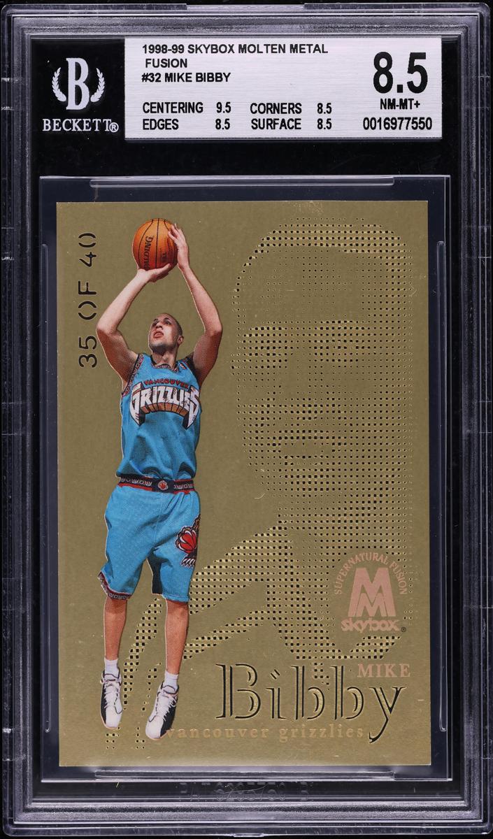 1998 Skybox Molten Metal Basketball Mike Bibby #32 PSA 8
