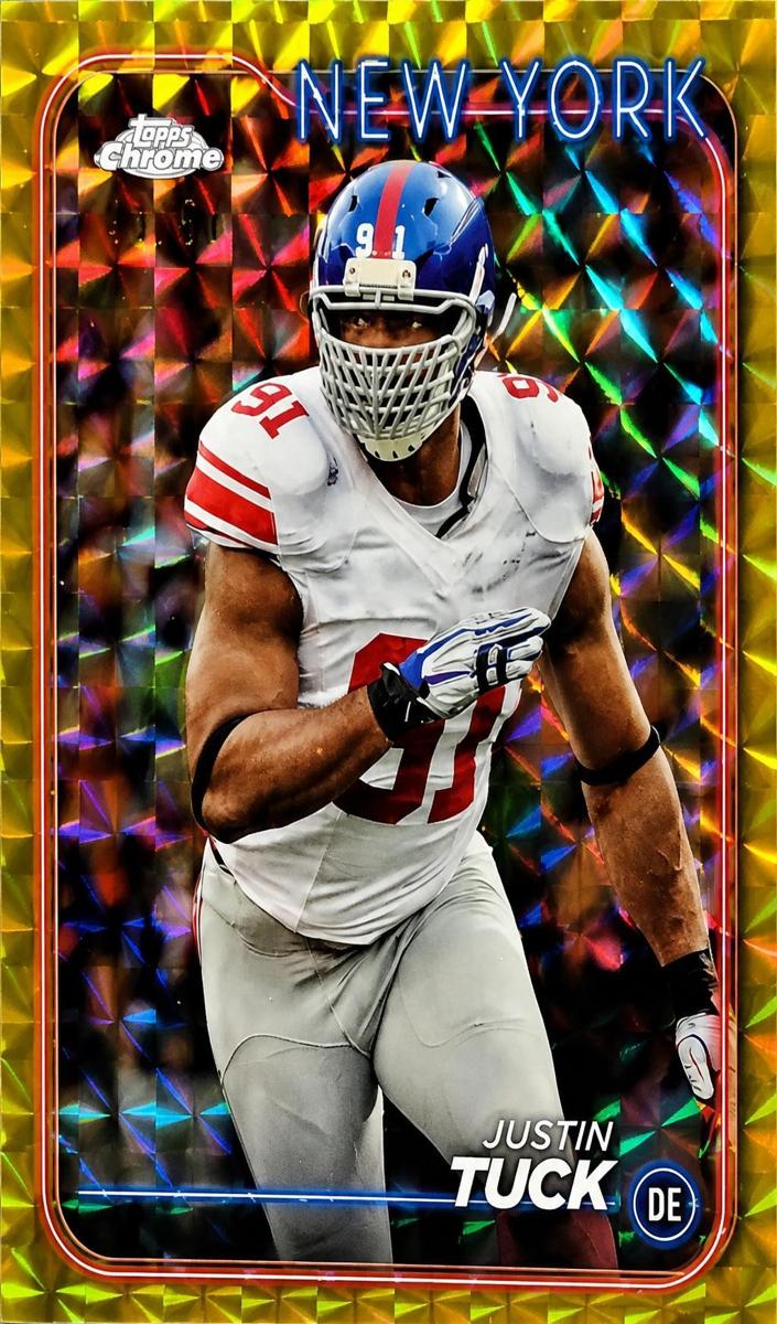 2024 Topps Chrome Football Gold Geometric Refractor Justin Tuck #142