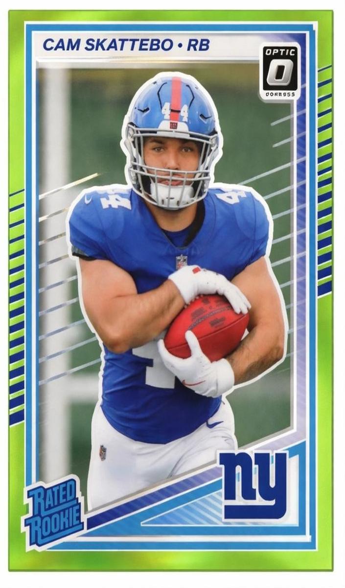 2025 Donruss Optic Football Lime Green Cam Skattebo #228