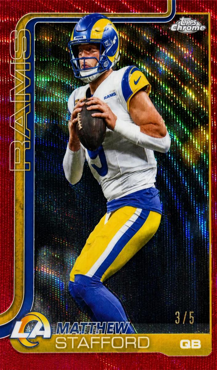 2025 Topps Chrome Football Red Lava Refractor Matthew Stafford #169