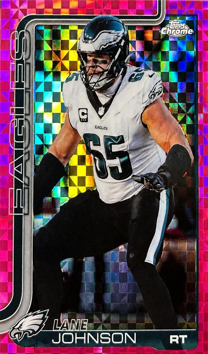 2025 Topps Chrome Football Hot Pink X-Fractor Lane Johnson #246
