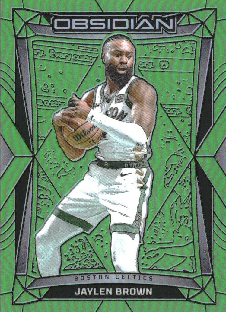 2023 Panini Obsidian Basketball Electric Etch Green Flood Jaylen Brown #99