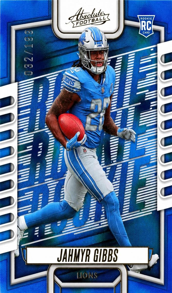 2023 Panini Absolute Football Blue Diamonds Jahmyr Gibbs #108