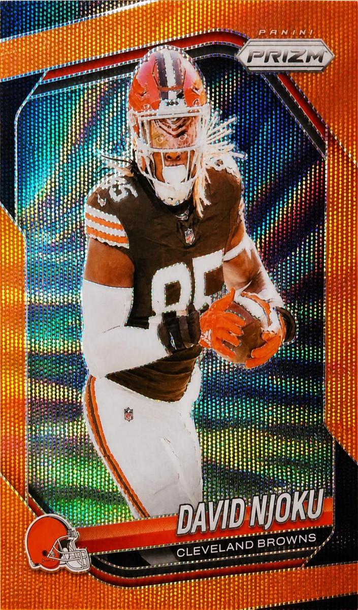 2025 Panini Prizm Football Orange Wave David Njoku #155