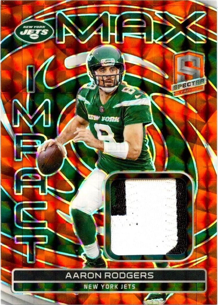 2023 Panini Spectra Football Neon Orange Aaron Rodgers #MI-ARO