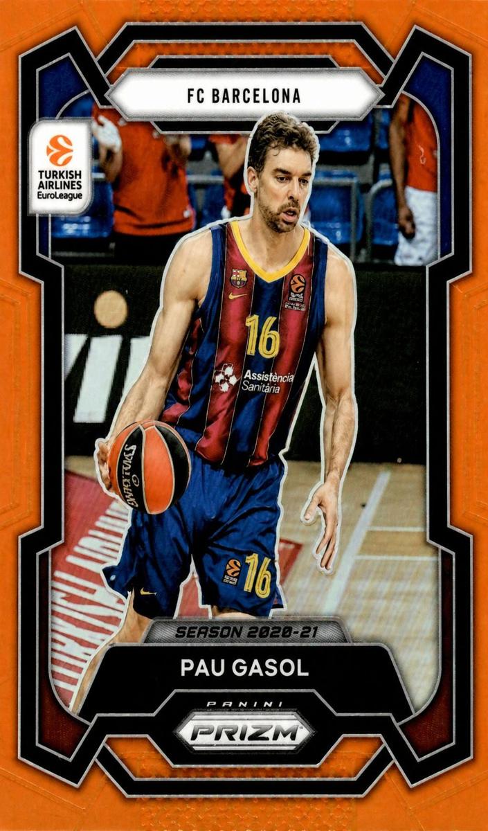 2023 Panini Prizm Turkish Airlines EuroLeague Basketball Orange Pau Gasol #13
