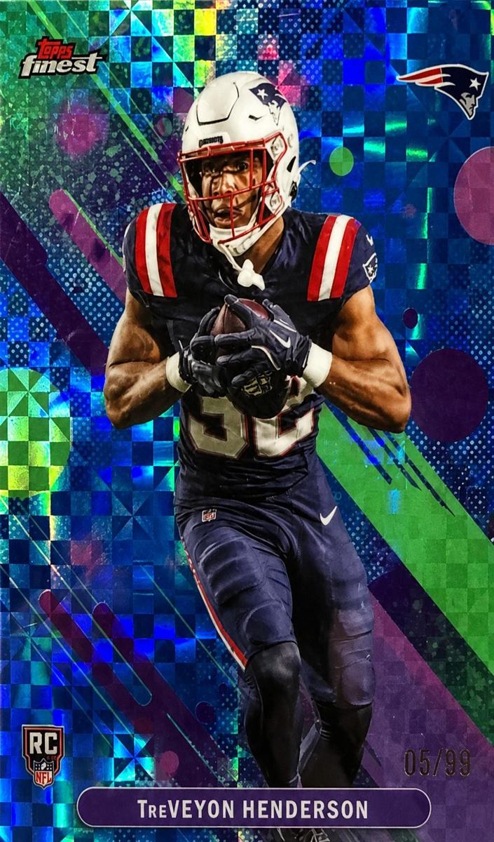 2025 Topps Finest Football Blue X-Fractor TreVeyon Henderson #14
