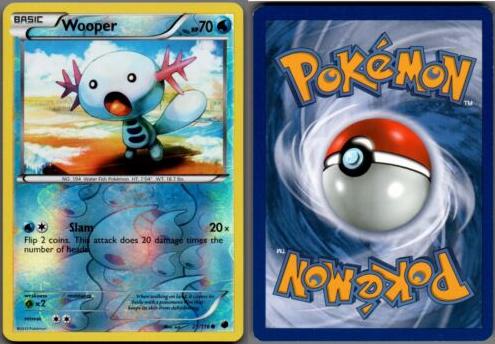 2013 Pokemon Black & White Plasma Freeze Reverse Holo Wooper #21 PSA 8