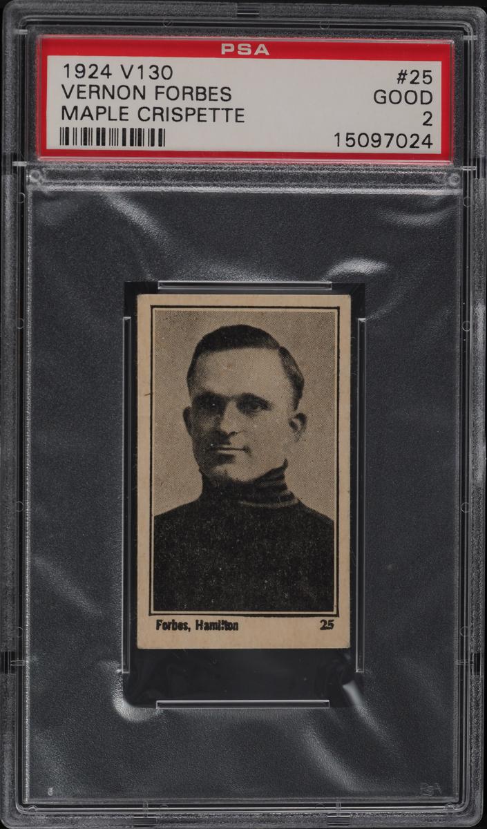 1924 Maple Crispette V130 Hockey Vernon Forbes #25 PSA 4