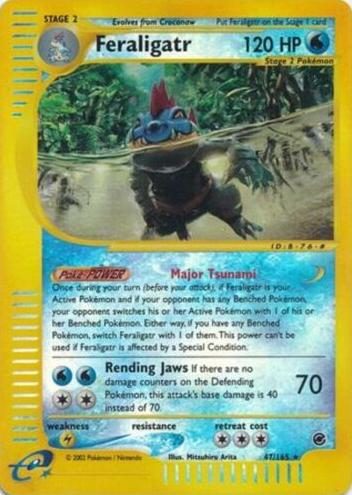2002 Pokemon Expedition Base Set Reverse Foil Feraligatr #47
