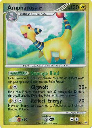 2009 Pokemon Platinum Reverse Holo Ampharos #1