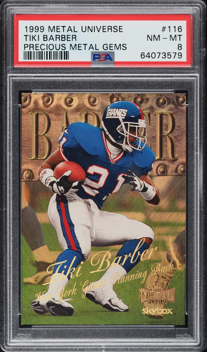 1999 Skybox Metal Universe Football Precious Metal Gems Tiki Barber #116