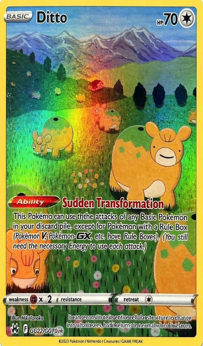 2023 Pokemon Crown Zenith Full Art Ditto #GG22 PSA 9