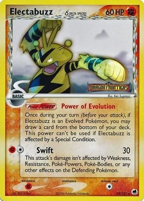 2006 Pokemon EX Dragon Frontiers Reverse Holo Electabuzz #29