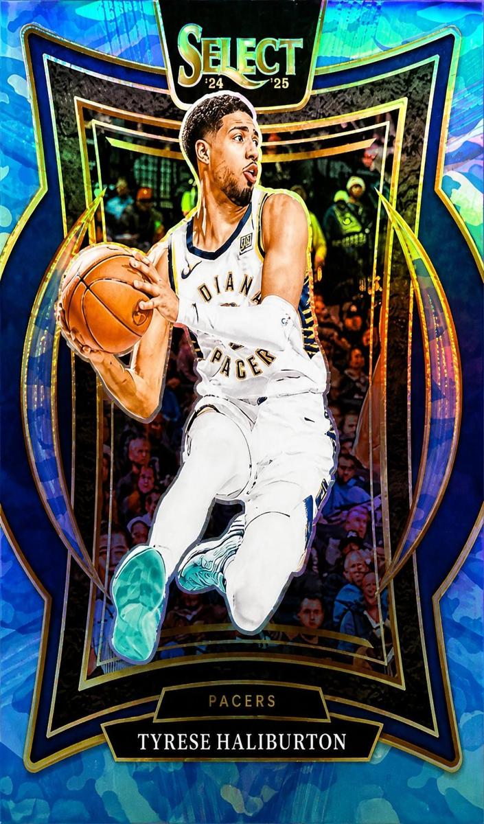 2024 Panini Select Basketball Blue Camo Tyrese Haliburton #64
